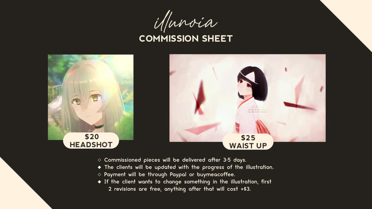 illunoia's commission sheet